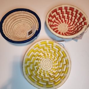 Amani Yellow, Blue, Orange Handmade Woven Baskets